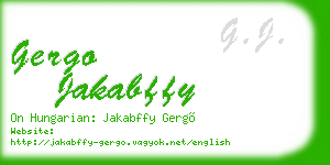 gergo jakabffy business card